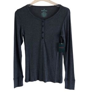 Tommy John Womens Lounge Henley Dress Blues Heather Small